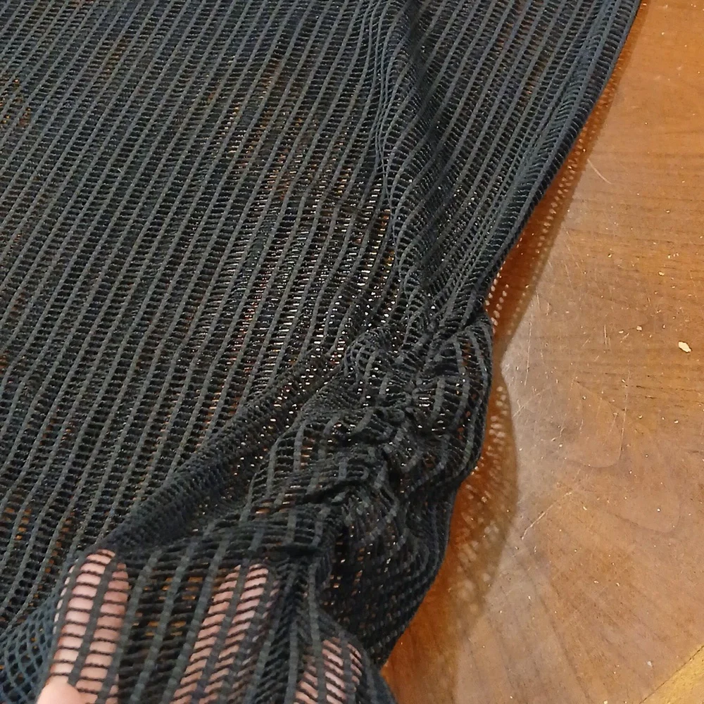 NEW Alexa And Stella Black Sheer Knit Mesh Cover Up Sixe 2X